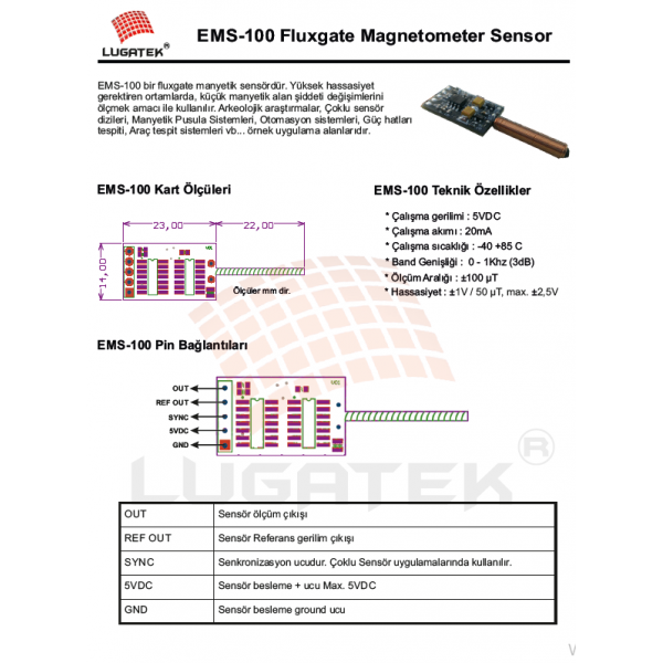 ماژول(EMS-100(Fluxgate Magnetometer Sensor  اصلی